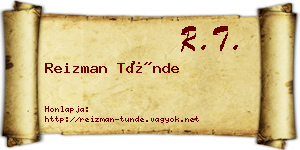 Reizman Tünde névjegykártya